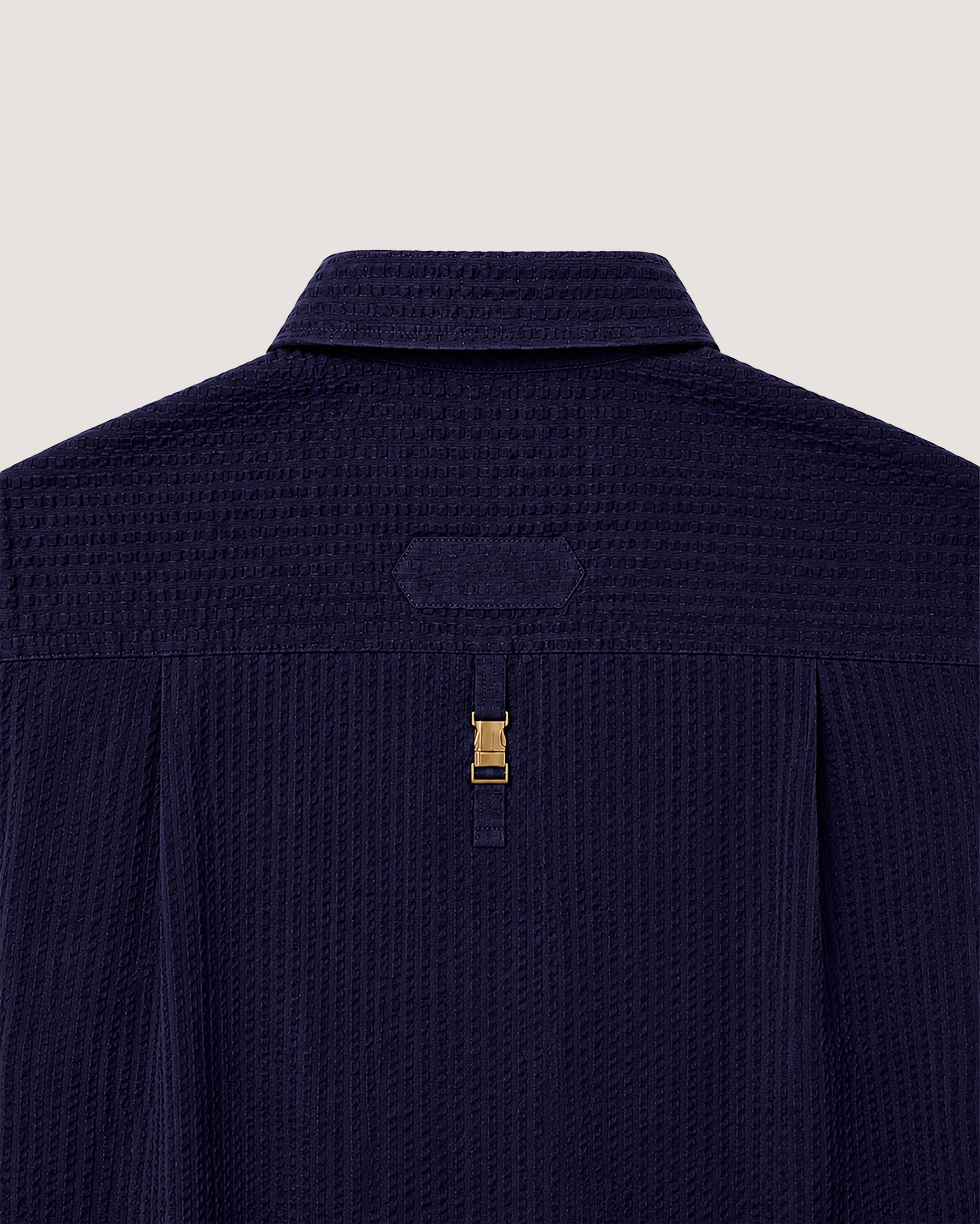 Classic Seersucker Shirt with Back Detail