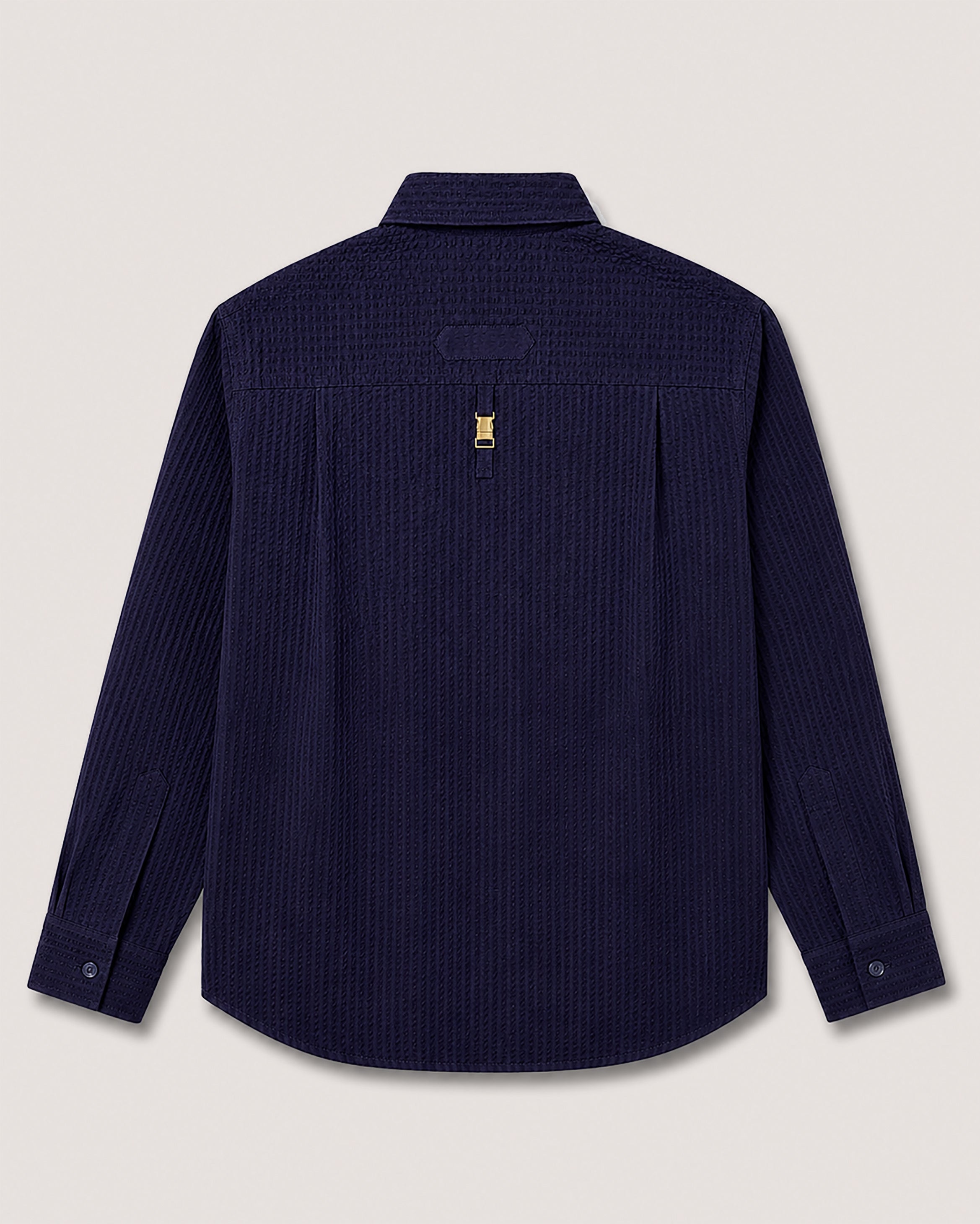 Classic Seersucker Shirt with Back Detail