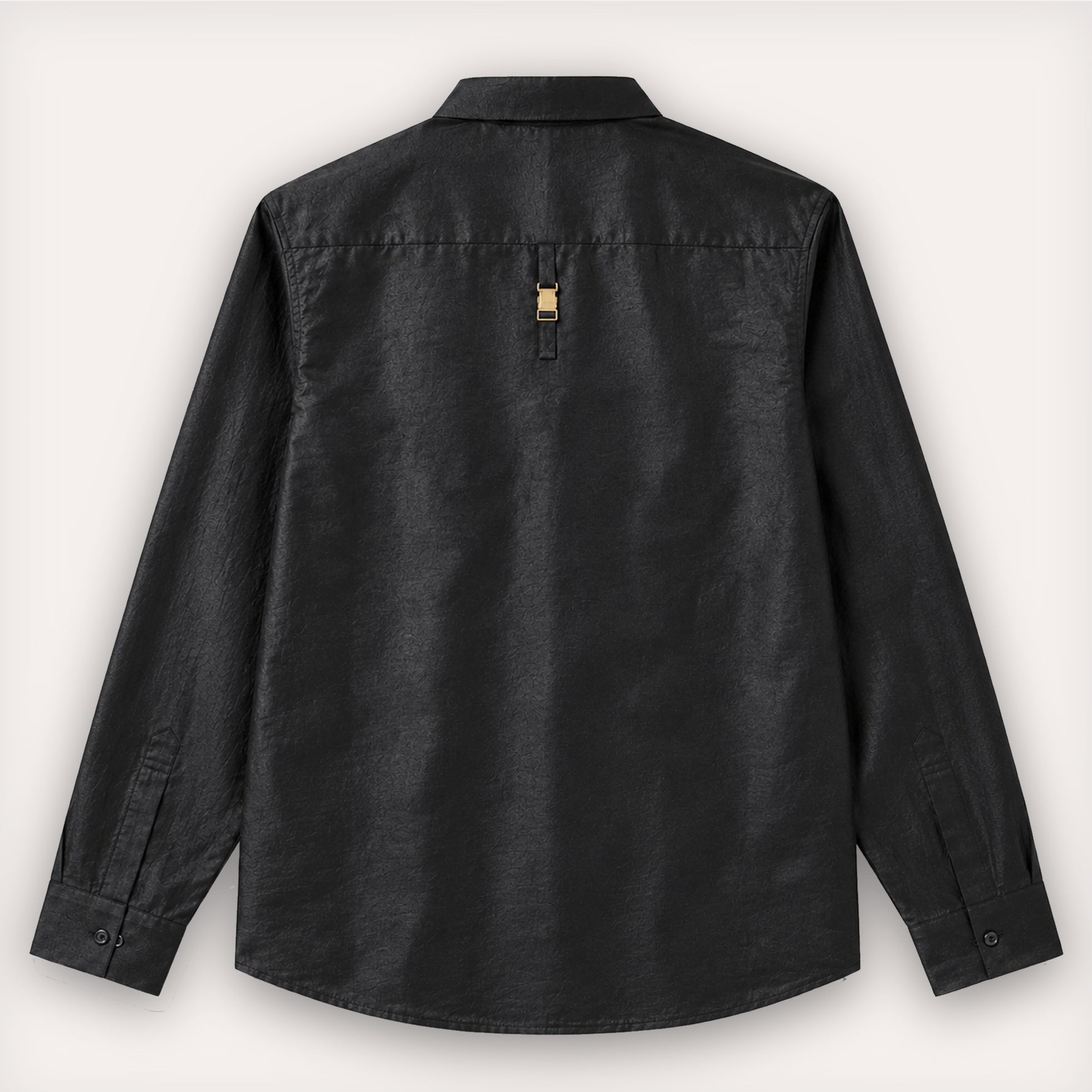 BLACK  TAILORED SILK KHADI SHIRT