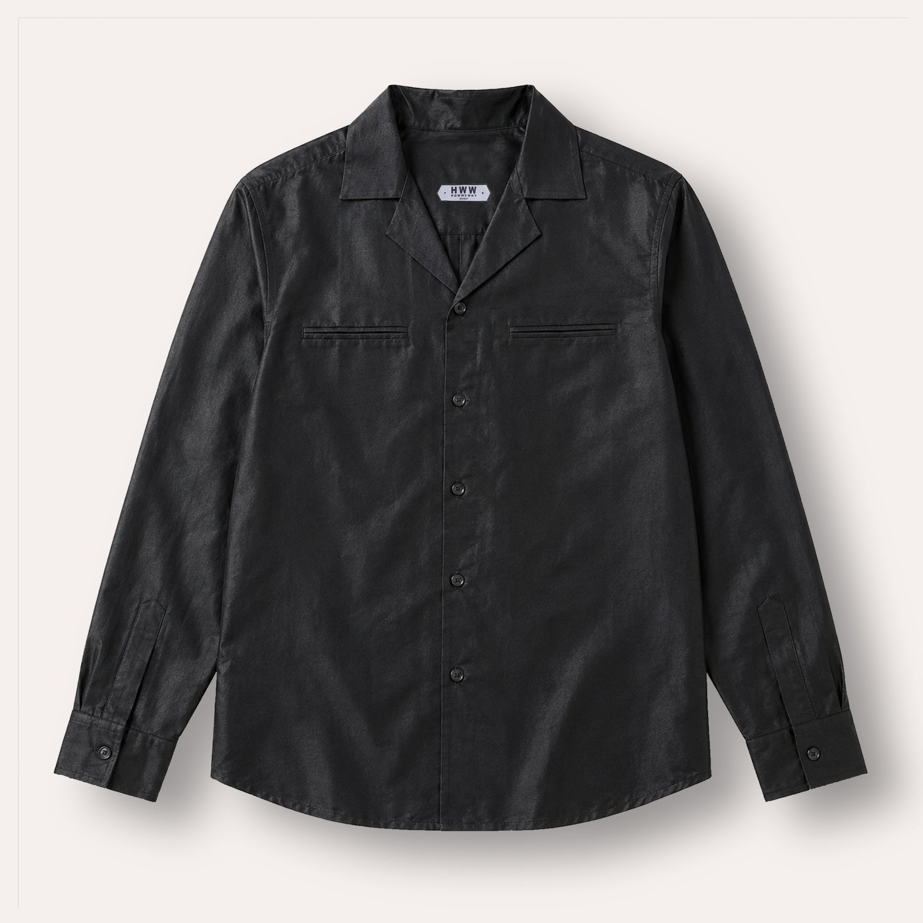 BLACK  TAILORED SILK KHADI SHIRT