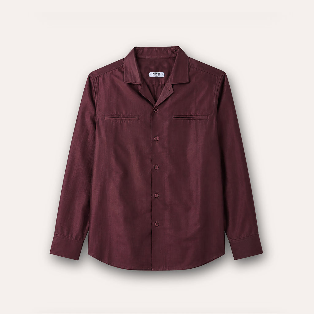BLACK TAILORED SILK KHADI SHIRT