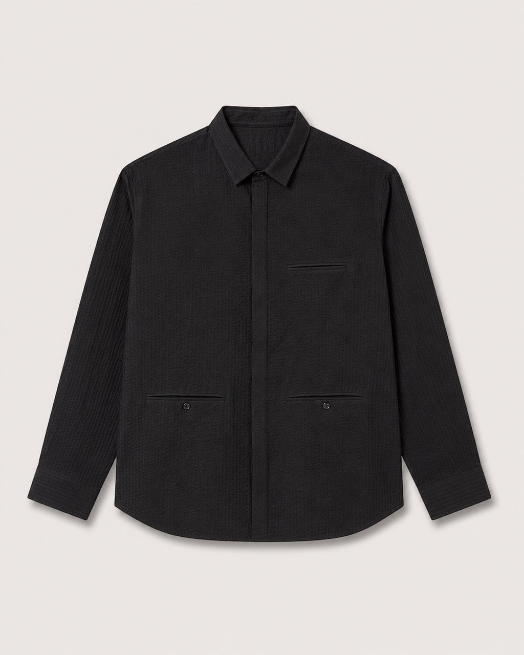 Classic Seersucker Shirt with Back Detail