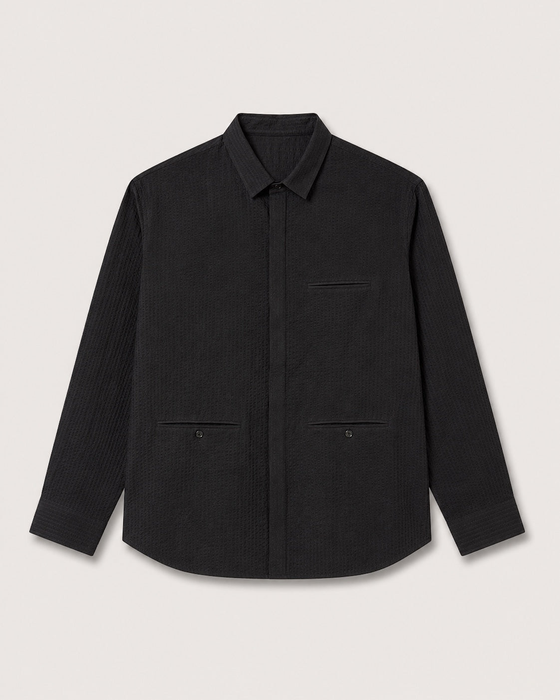 Classic Seersucker Shirt with Back Detail