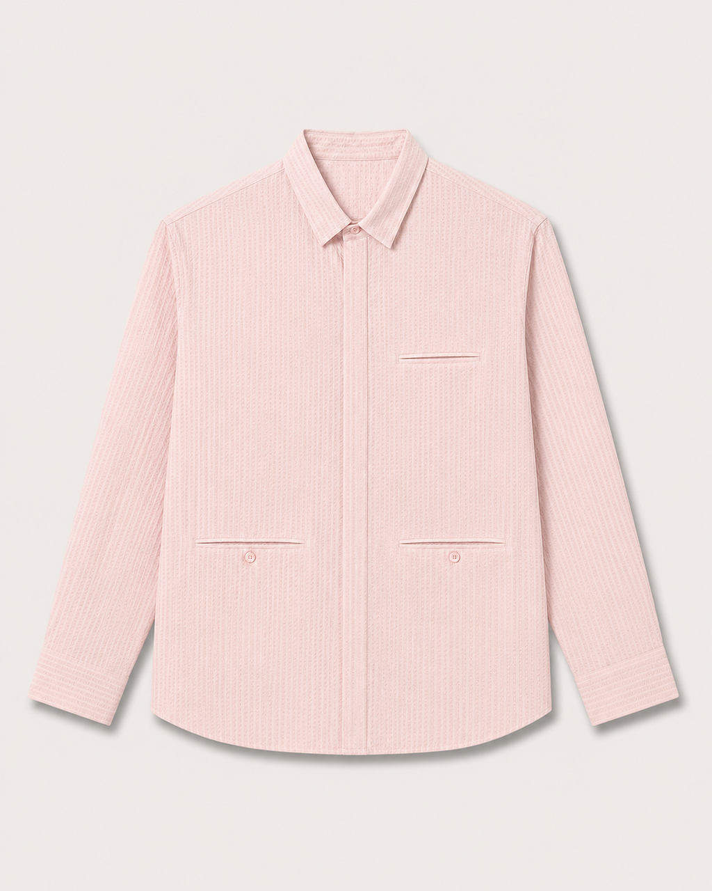 Classic Seersucker Shirt with Back Detail