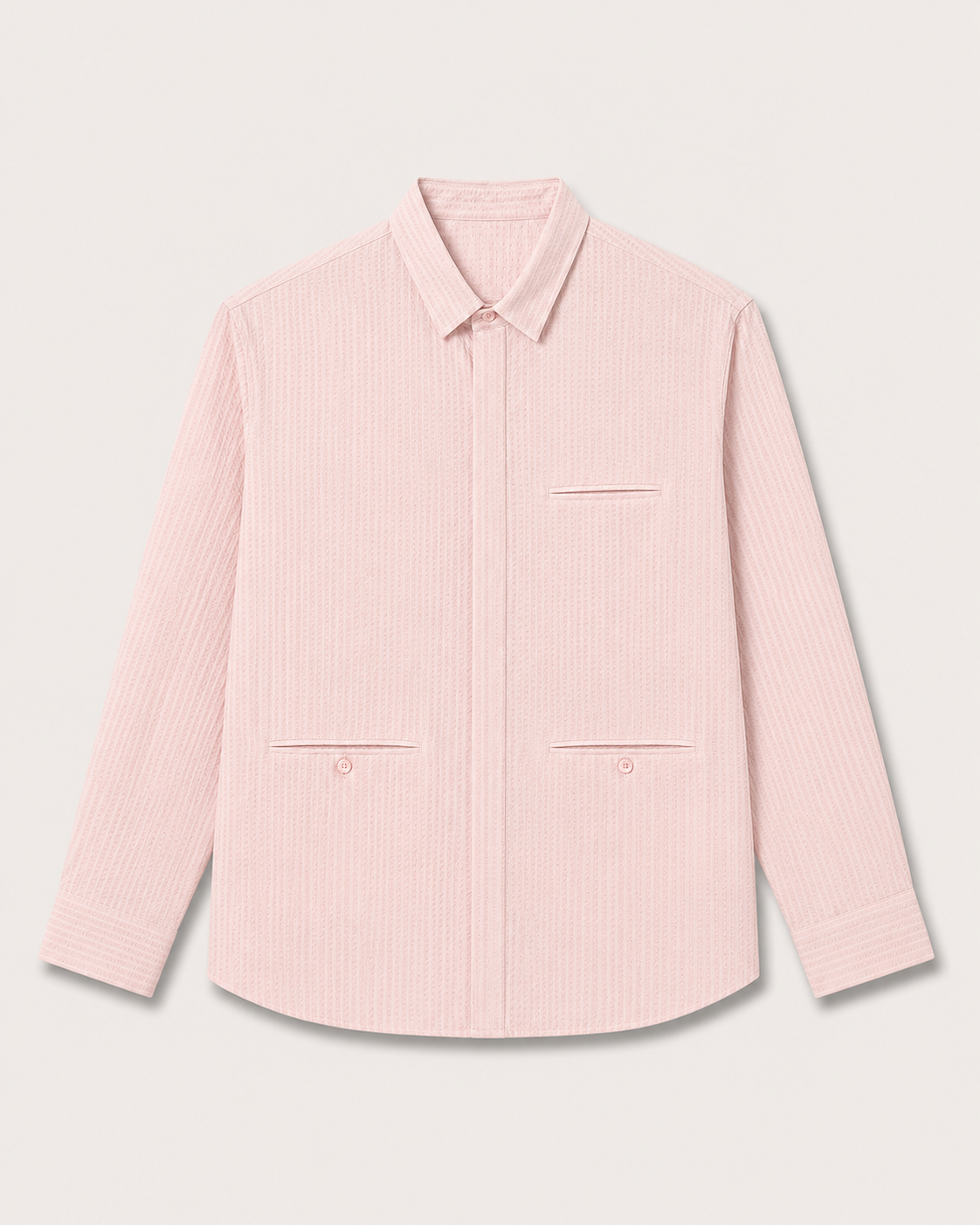 Classic Seersucker Shirt with Back Detail
